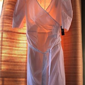 NY&Co White Puff Sleeve Dress NWT